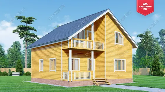 Полутораэтажный дом из бруса ДБ №109