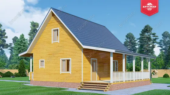 Дом из бруса с мансардой ДБ №126 - фото 2