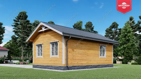 Одноэтажный дом из бруса ДБ №74 - фото 2