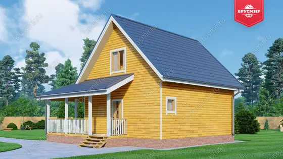 Дом из бруса с мансардой ДБ №125 - фото 3