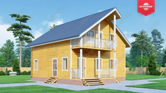 Полутораэтажный дом из бруса ДБ №87 - фото 4