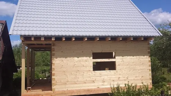 Строительство дома из бруса 7х7 м. Калужская область, Дзержинский район, д. Крюково, д.2