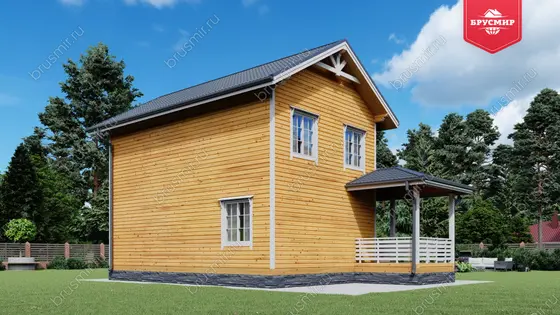 Двухэтажный дом из бруса ДБ №63 - фото 3