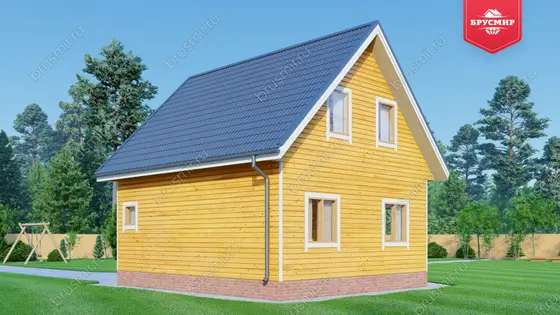 Дом из бруса с мансардой ДБ №125 - фото 4