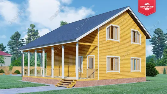 Полутораэтажный дом из бруса ДБ №139 - фото 2