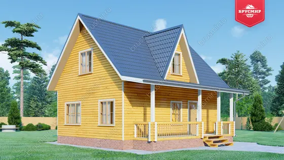 Дом из бруса с мансардой ДБ №19 - фото 4