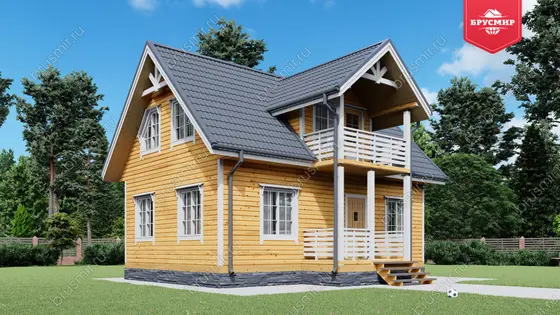 Дом из бруса с мансардой ДБ №22 - фото 4