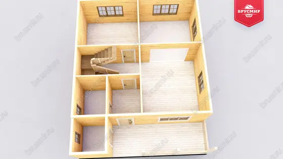Проект дома из бруса ДБ №192, 103.2м², 1 эт. + манс., 5 комн. - фото 5