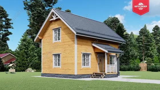 Полутораэтажный дом из бруса ДБ №108