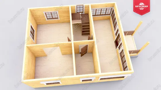 Дом из бруса с мансардой ДБ №13 - фото 5