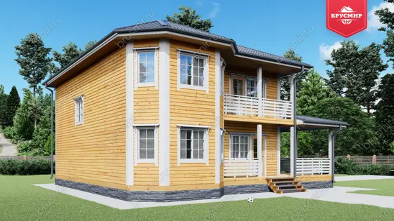 Двухэтажный дом из бруса ДБ №28 - фото 4