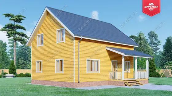 Полутораэтажный дом из бруса ДБ №143