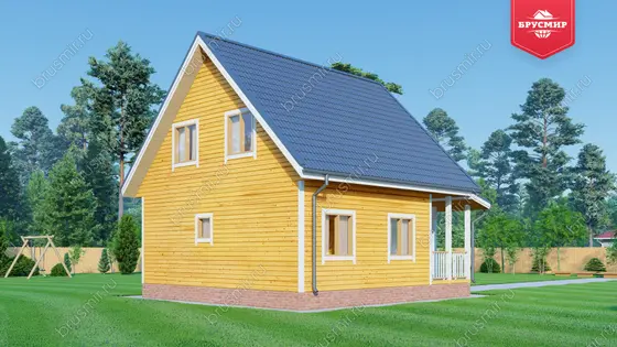 Дом из бруса с мансардой ДБ №165 - фото 4