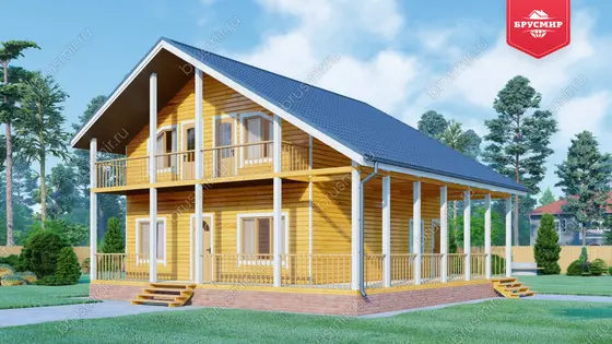 Полутораэтажный дом из бруса ДБ №139