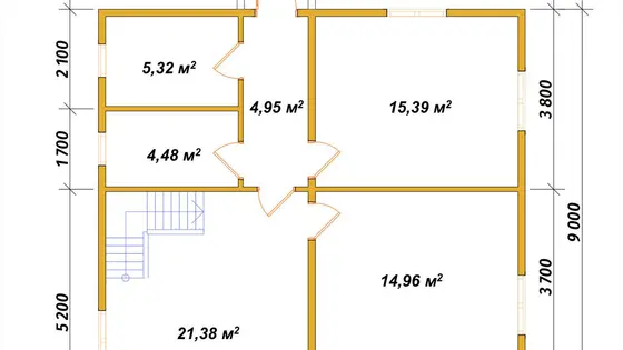 Дом из бруса с мансардой ДБ №95 - фото 5