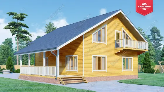 Полутораэтажный дом из бруса ДБ №134 - фото 4