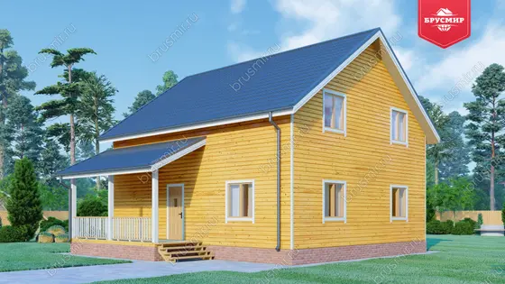 Полутораэтажный дом из бруса ДБ №144