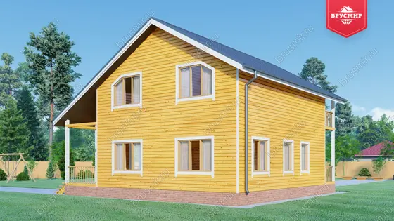 Полутораэтажный дом из бруса ДБ №139 - фото 3