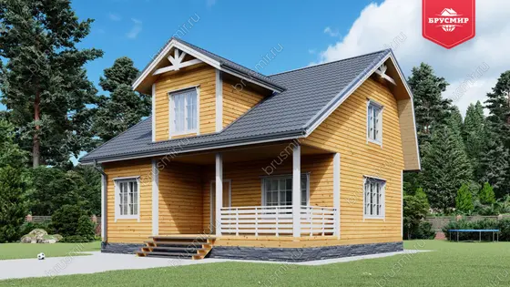 Дом из бруса с мансардой ДБ №79