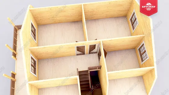 Дом из бруса с мансардой ДБ №37 - фото 6