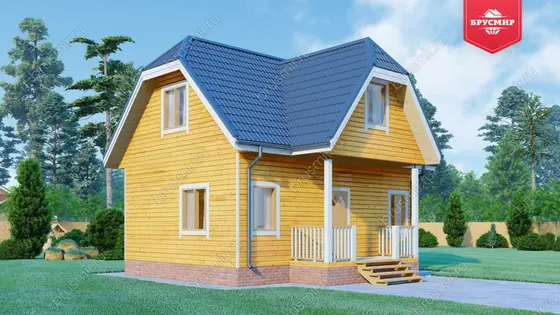 Дом из бруса с мансардой ДБ №53 - фото 4