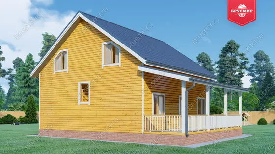 Полутораэтажный дом из бруса ДБ №49 - фото 4