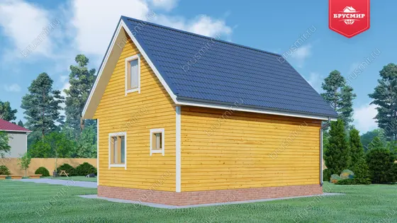 Дом из бруса с мансардой ДБ №47 - фото 2