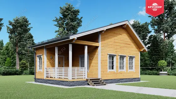 Одноэтажный дом из бруса ДБ №120