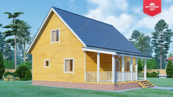 Дом из бруса с мансардой ДБ №42 - фото 4