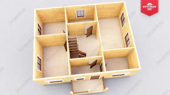 Дом из бруса с мансардой ДБ №29 - фото 5