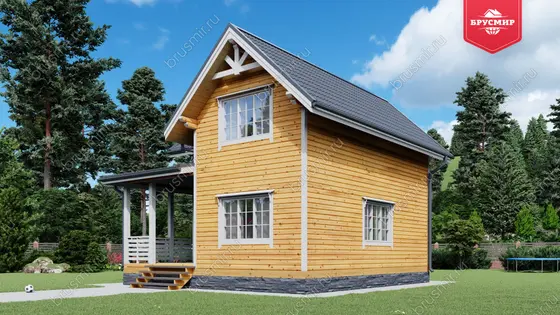 Полутораэтажный дом из бруса ДБ №15 - фото 2
