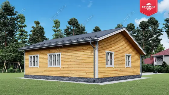 Проект дома из бруса ДБ №182, 74.8м², 1 эт., 4 комн. - фото 3