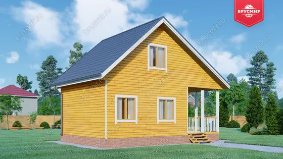 Дом из бруса мансардой ДБ №59 - фото 4