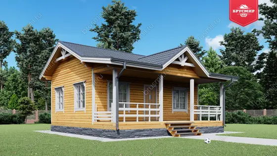Одноэтажный дом из бруса ДБ №64 - фото 4