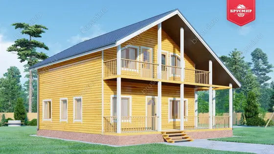 Полутораэтажный дом из бруса ДБ №139 - фото 4