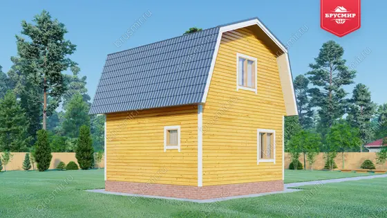 Дом из бруса с мансардой ДБ №17 - фото 3