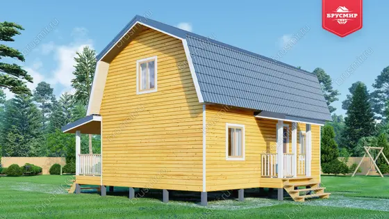 Дом из бруса с мансардой ДБ №128 - фото 4