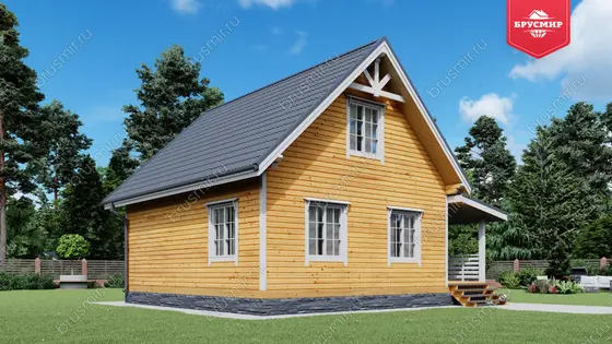 Дом из бруса с мансардой ДБ №23 - фото 4