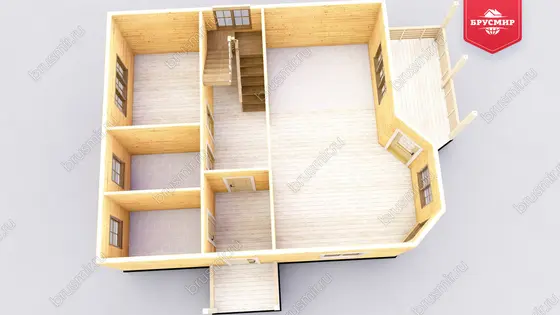 Проект дома из бруса ДБ №181, 127.2м², 2 эт., 5 комн. - фото 5