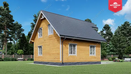 Дом из бруса с мансардой ДБ №32 - фото 4