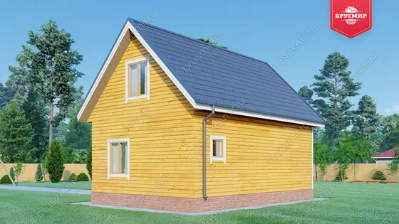 Дом из бруса с мансардой ДБ №85 - фото 3