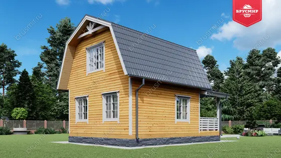 Дом из бруса мансардой ДБ №62 - фото 3