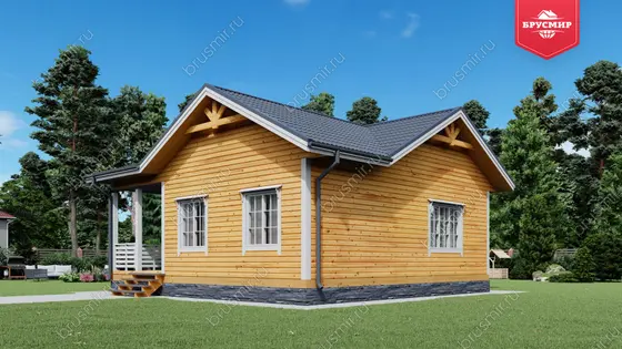 Одноэтажный дом из бруса ДБ №68 - фото 2