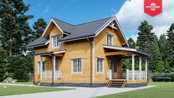 Полутораэтажный дом из бруса ДБ №20