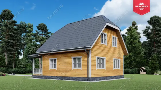 Проект дома из бруса ДБ №192, 65м², 1 эт. - фото 2