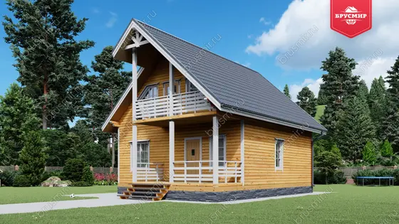 Дом из бруса с мансардой ДБ №32 - фото 2