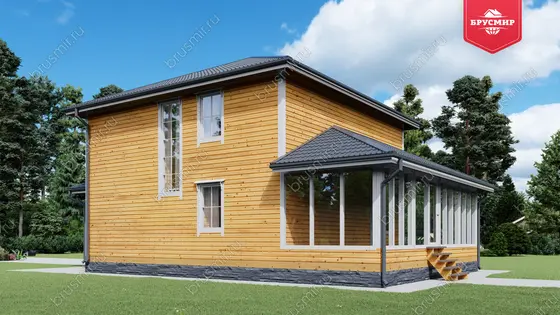 Проект дома из бруса ДБ №197, 146м², 2 эт. - фото 2