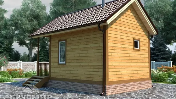 Проект бани из бруса 6х4м №4 - фото 4