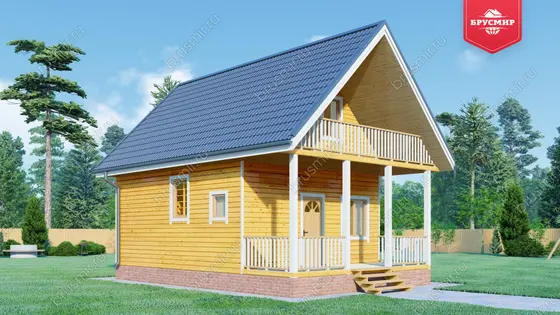 Дом из бруса с мансардой ДБ №65 - фото 4