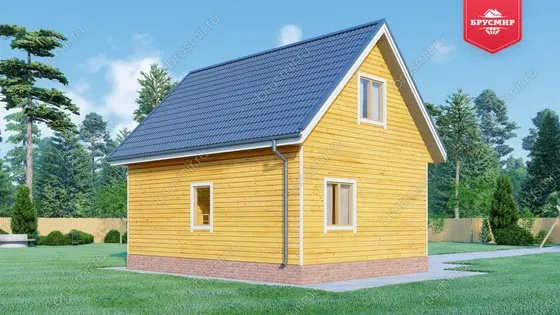 Дом из бруса с мансардой ДБ №50 - фото 4